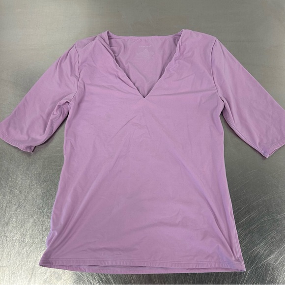 WHBM Forme V-Neck Top 3/4 Sleeve Soft Smooth Size M Medium - Picture 4 of 8